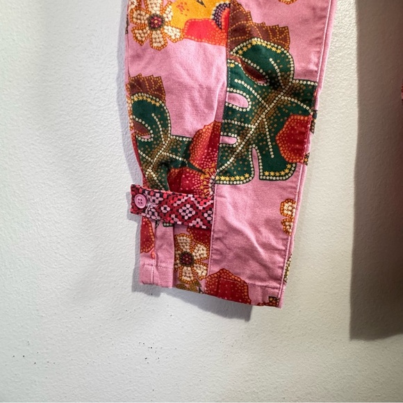 Farm Rio X Anthropologie Esperanza Floral Pink Pants size Small - Picture 6 of 11